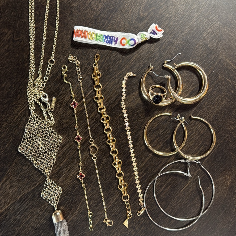 White House Black Market Gold and Silver Necklace Set